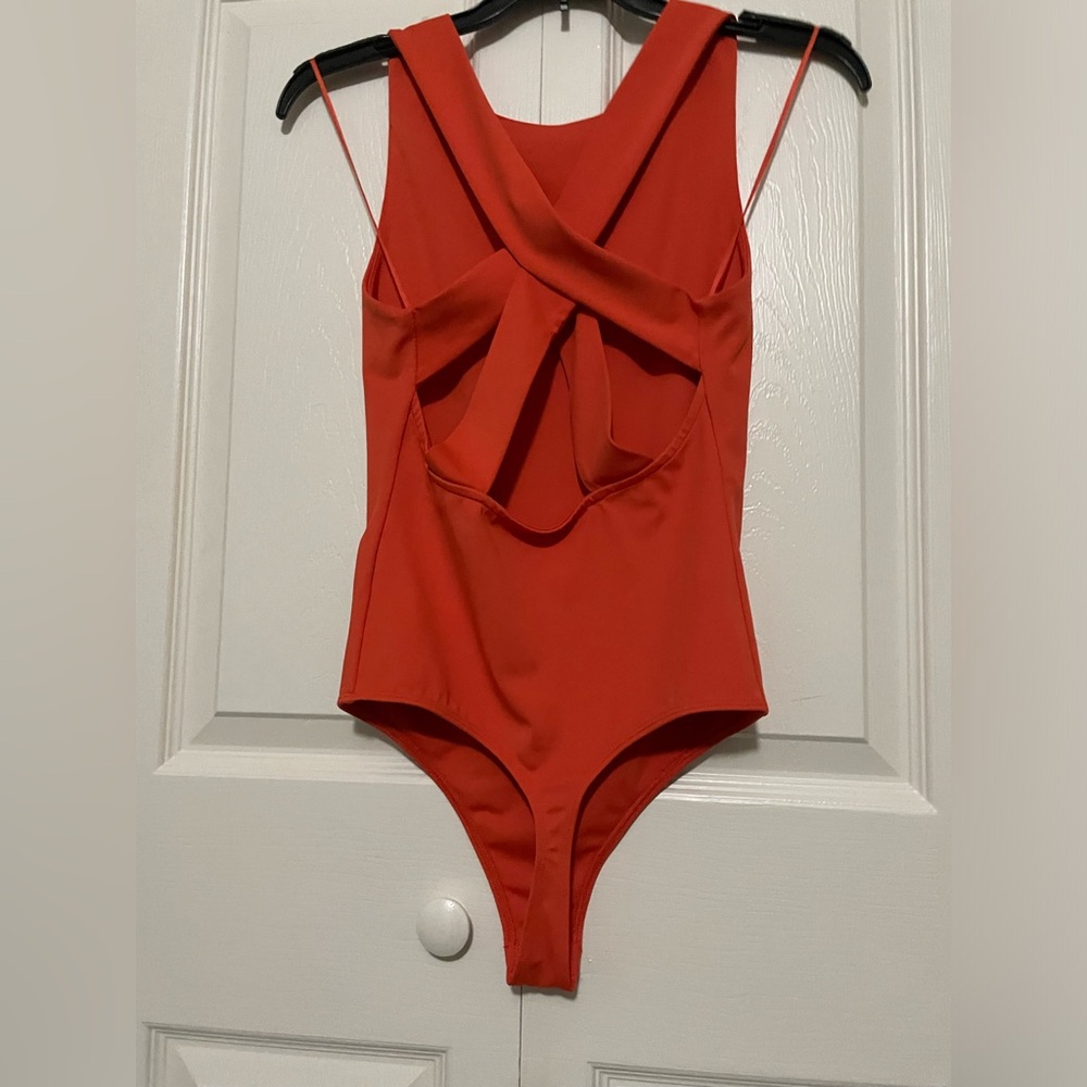 Express Body Contour High Compression High Neck Strappy Back Bodysuit NWOT XS
